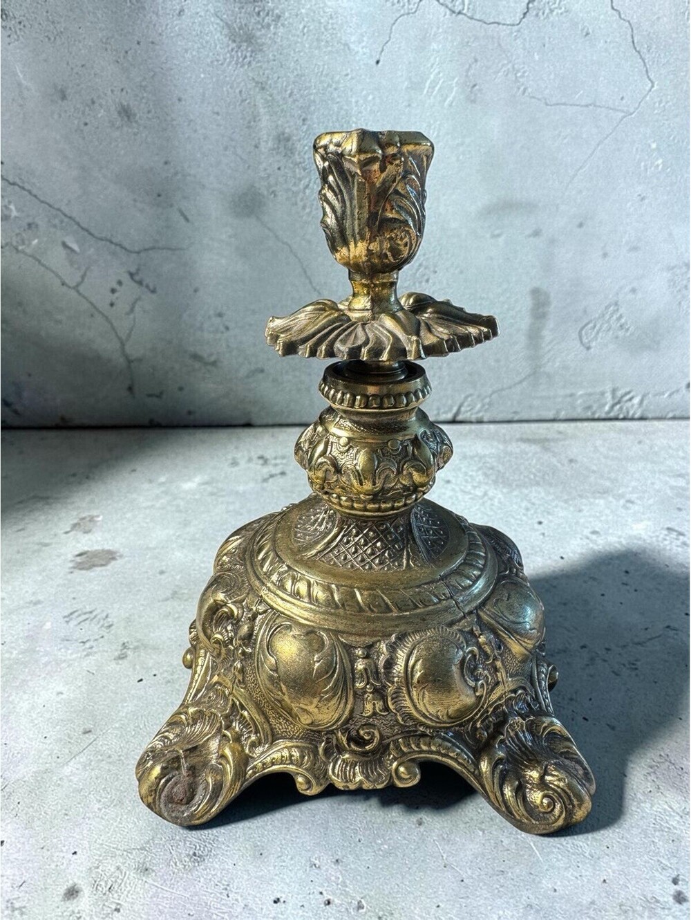 Vintage Cambridge Hollywood Regency Ornate Candlestick Holder 8" Tall